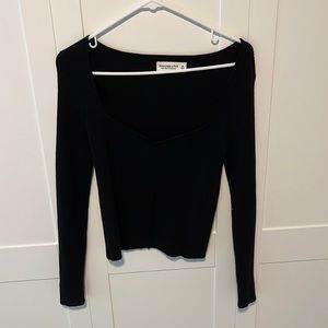 Abercrombie and Fitch black sweetheart neckline sweater